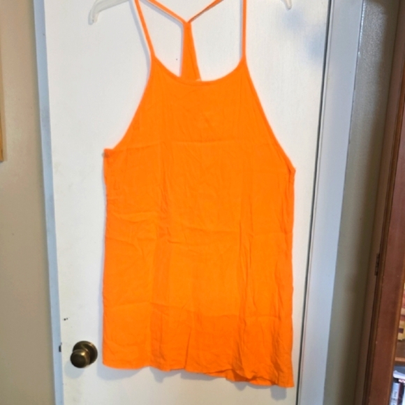 freebird Dresses & Skirts - Freebird Vibrant Tangerine Razor Back Dress Or Wear As A Shirt